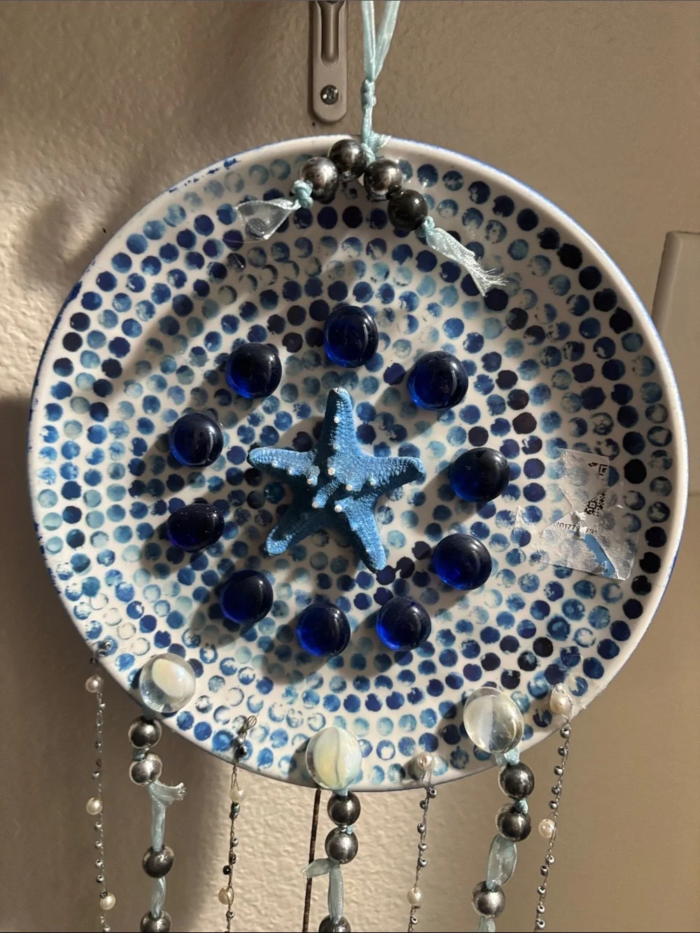Reversible Blue Starfish Hanging Wall Decor - Coastal Wind Chime